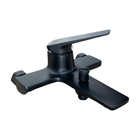 Baterii sanitare baie - Baterie AVI® pentru cadă și duș, negru mat, corp slim, pipă 20 cm, AVI-4464