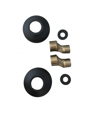 Baterie dus si cada negru mat cu cap si furtun, Italomix, montare pe perete TS-3681 [3]