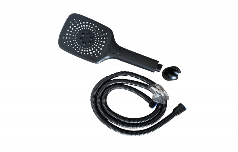 Baterie dus si cada negru mat cu cap si furtun, Italomix, montare pe perete TS-3681 [2]