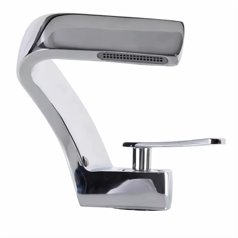 Baterie lavoar, chiuveta baie, curgere tip cascada, H 15.5cm, 900 grame, crom, AVI-4121 [3]