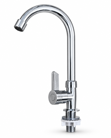 Casa - Baterie pentru apă rece AVI®, cromată, H 29 cm, filet 1/2", pipă înaltă curbată, AVI-5751