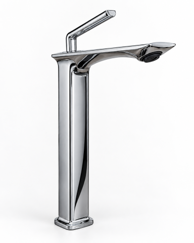 Baterie sanitară înaltă pentru baie, AVI®, cromată, H pipă 29 cm, H total 33 cm, pentru lavoar tip bol pe blat, cu racorduri incluse, AVI-5721 [6]