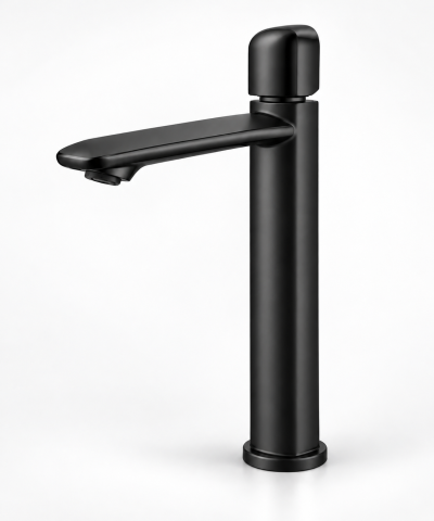 Baterii sanitare baie - Baterie sanitară înaltă pentru baie, AVI®, negru mat, H pipă 26,5 cm, H total 32 cm, pentru lavoar tip bol, AVI-5742