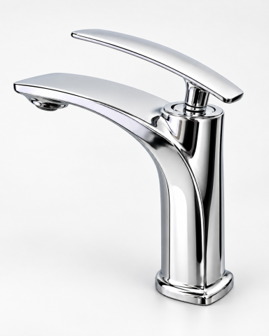 Baterie sanitară pentru baie, AVI®, cromată, H total 20 cm, H până la partea superioară a pipei 18 cm, AVI-5726 [1]