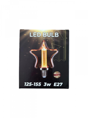 Bec decorativ LED Ø12.5cm, vintage, forma stea. E27, lumina calda, 3W, AVI-4825 [4]