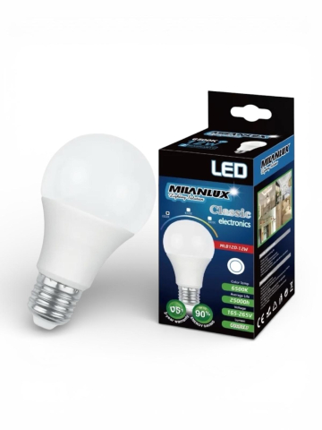 Casa - Bec LED Milanlux® 7W, lumină rece 6500K, E27, A60, 630 lm, clasa energetică F, AVI-5341
