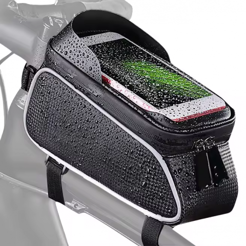 Borseta pentru biciclete cu husa telefon 17.5 x 8.5 cm, touchscreen sensitive, impermeabila, banda reflectorizanta, AVI-4331 [2]