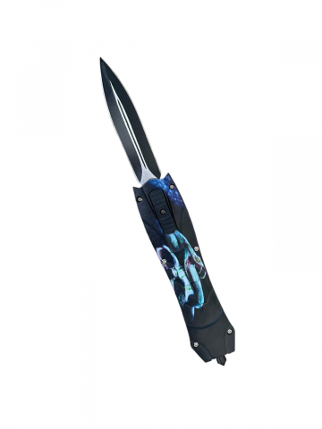 Camping, Outdoor & Bushcraft - Briceag automat cu dublu tais, lama 9.5 cm, spargator geamuri, AVI-4207