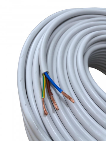 Cabluri electrice si conductori - Cablu electric 10 metri Ø9mm, 3 x 2.5mm², TTR HAr, 1.430 grame, AVI-4796