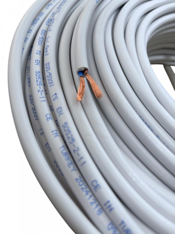 Cabluri electrice si conductori - Cablu electric Ø7mm, 2 x 1.5mm², rola 100 metri, TTR, 8.15 KG, AVI-4794