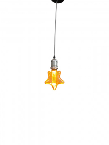 Cablu pendul cu dulie decorativa, suport metalic tavan, reglabil pe inaltime, E27, bec 4825 inclus, argintiu, AVI-4820 [4]