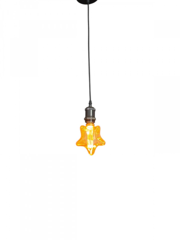Cablu pendul cu dulie decorativa, suport metalic tavan, reglabil pe inaltime, E27, bec 4825 inclus, negru, AVI-4821 [3]