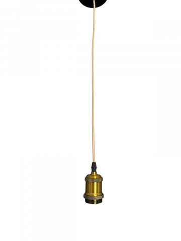 Cablu pendul cu dulie decorativa, suport metalic tavan, reglabil pe inaltime, E27, bec neinclus, auriu, AVI-4822 [2]