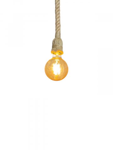 Cablu pendul cu franghie iuta 90 cm, aspect retro, cu soclu E27, suport metalic tavan, bec 4808 inclus, AVI-4819 [1]