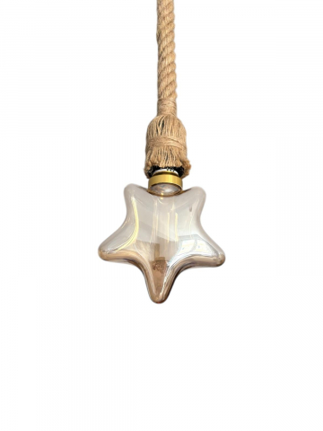 Cablu pendul cu franghie iuta 90 cm, aspect retro, cu soclu E27, suport metalic tavan, bec 4825 inclus, AVI-4819 [5]