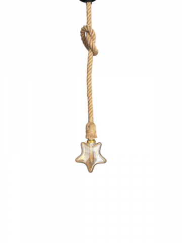 Cablu pendul cu franghie iuta 90 cm, aspect retro, cu soclu E27, suport metalic tavan, bec 4825 inclus, AVI-4819 [6]