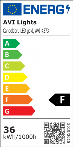 Candelabru LED cu suport metalic auriu iluminat, Ø35cm, sticla aerata iluminata cu multiple surse LED, AVI-4373 [2]
