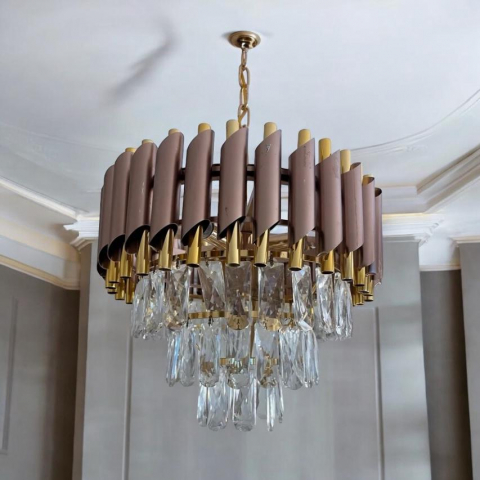 Candelabru Ø40 cm, maro bronz - auriu, E14, AVI-4377 [2]