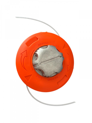 Gradina - Gradinarit - Cap motocoasă tambur universal Ø11.5 cm – prindere M10 x 1.25 stânga, portocaliu cu buton aluminiu, AVI-4777