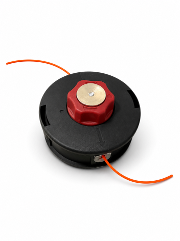 Gradina - Gradinarit - Cap motocoasă tip tambur, AVI®, Ø12.5 cm, filet M10 x 1.25, ranforsat cu metal, 360 g, negru-vișiniu, AVI-2510