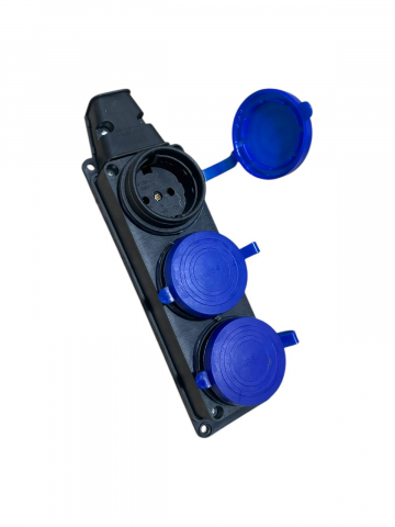 Iluminat & Electrice - Cap pentru prelungitor cu 3 prize, cu capace, H 6cm, AVI-1842