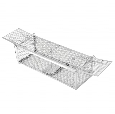 Capcana metalica tip cusca cu doua intrari pentru sobolani, soareci si alte rozatoare, animal friendly, 40 x 14.5 x 11.5 cm, AVI-4002 [1]