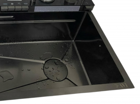 Chiuveta AVI® multifunctionala cu doua cascade, iluminare LED autonoma, spalator pahare, tavite, tocator, set scurgere si racorduri incluse, 750 x 460mm, AVI-4089 [2]