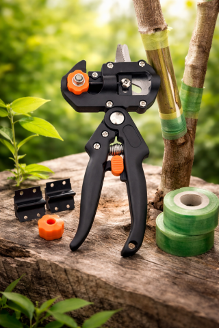 Clește altoit, AVI®, 3 lame U, V și Ω, lamă rezervă inclusă, foarfece altoire pomi și viță de vie, AVI-3957 [1]