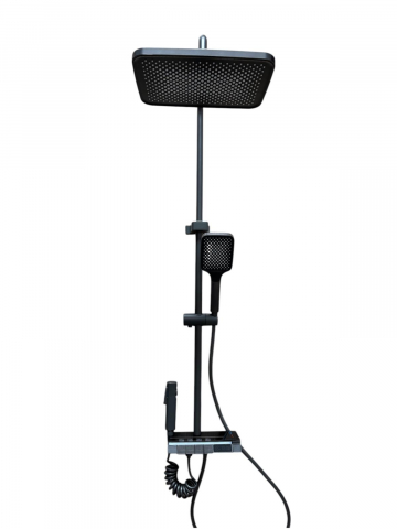 Coloana de dus completa, panou de comanda din metal gri cu sticla securizata neagra, 1.2 kg, 21.5 cm, iluminare LED si afisare temperatura apa, nu necesita conectarea la o sursa de energie, AVI-4874 [1]