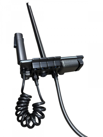 Coloana de dus premium completa, panou de comanda din metal gri - negru, 1.45 kg, 25 cm, iluminare LED si afisare temperatura apa, nu necesita conectarea la o sursa de energie, tevi metal, AVI-4872 [5]
