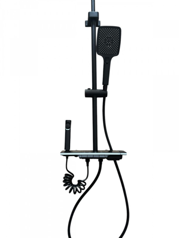 Coloana de dus premium completa, panou de comanda metal 1.55 kg, 29.5 cm, autonoma, banda LED si afisare temperatura apa, nu necesita conectarea la o sursa de energie, tevi metal, AVI-4846 [3]