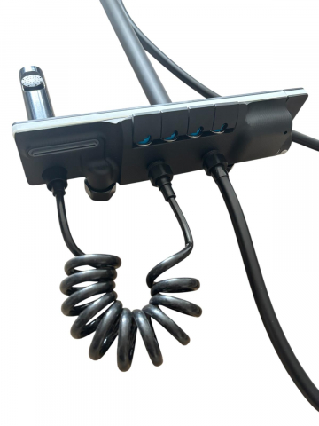 Coloana de dus premium completa, panou de comanda metal 1.55 kg, 29.5 cm, autonoma, banda LED si afisare temperatura apa, nu necesita conectarea la o sursa de energie, tevi metal, AVI-4846 [4]