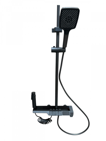 Coloana de dus premium completa, panou de comanda metal 2.20 kg, 34.5 cm, autonoma, banda LED si afisare temperatura apa, nu necesita conectarea la o sursa de energie, tevi metal, AVI-4845 [4]