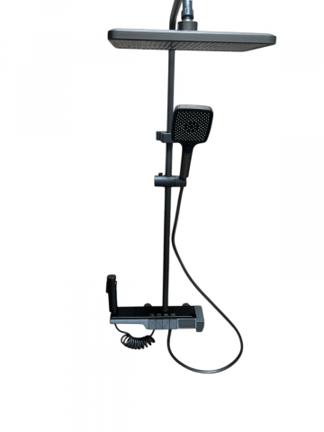 Coloana de dus premium completa, panou de comanda metal 2.20 kg, 34.5 cm, autonoma, banda LED si afisare temperatura apa, nu necesita conectarea la o sursa de energie, tevi metal, AVI-4845 [2]