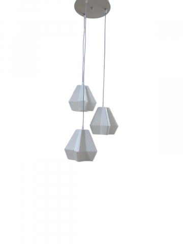 Corp de iluminat cu 3 pendule stea reglabile, E27, H abajur 18cm, Ø maxim 18cm, AVI-4403 [2]