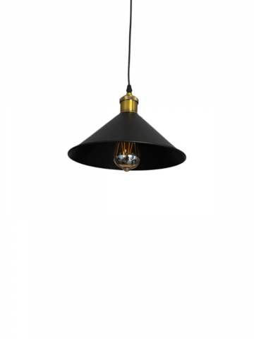 Corp de iluminat E27 tip pendul corp metalic conic cu Ø 16 cm, bec 4431 inclus, negru, AVI-4809 [4]