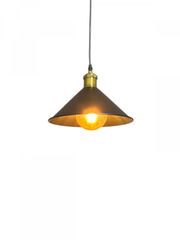 Corp de iluminat E27 tip pendul corp metalic conic cu Ø 16 cm, bec 4808 inclus, negru, AVI-4809 [1]