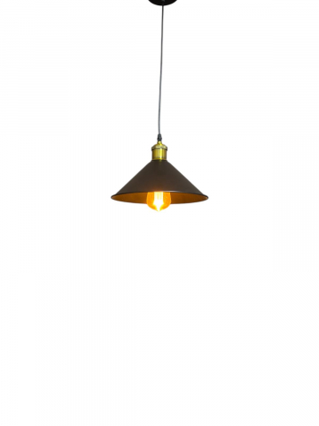 Corp de iluminat E27 tip pendul corp metalic conic cu Ø 16 cm, bec 4824 inclus, negru, AVI-4809 [4]
