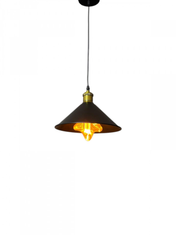 Corp de iluminat E27 tip pendul corp metalic conic cu Ø 16 cm, bec 4825 Star inclus, negru, AVI-4809 [2]
