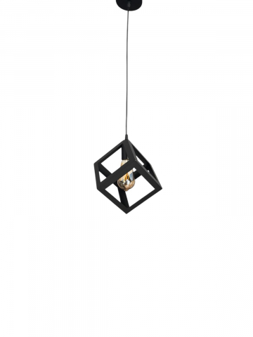 Corp de iluminat E27 tip pendul corp metalic cubic cu latura de 16 cm, bec 4431 inclus, AVI-4810 [8]