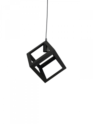 Lustre si pendule - Corp de iluminat E27 tip pendul corp metalic cubic cu latura de 16 cm, bec neinclus, AVI-4810