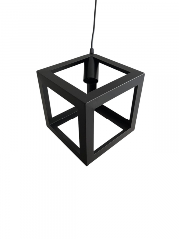 Corp de iluminat E27 tip pendul corp metalic cubic cu latura de 16 cm, bec neinclus, AVI-4810 [1]