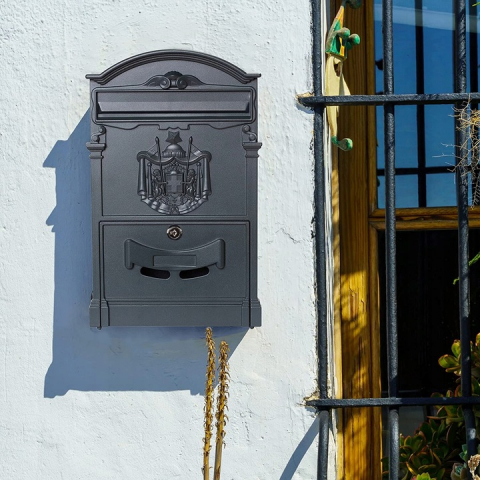 Cutie postala, antracit, otel, 25,5 x 9,5 x 41cm [2]