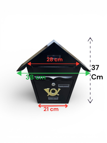 Cutie poștală, AVI®, 38 x 37 x 8 cm, 1.4 kg, negru, pentru exterior, AVI-2248 [2]