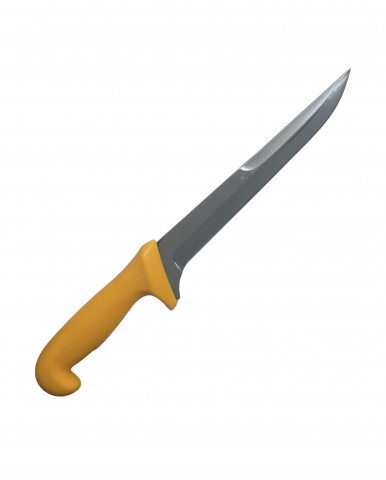 Bucatarie - Cutit de injunghiat cu dublu tais lama 24cm galben TS-31462