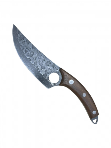 Cutite si seturi de cutite - Cutit de tip japonez, full tang, maner lemn, maro, lama 15 cm, total 27.5 cm, AVI-4495