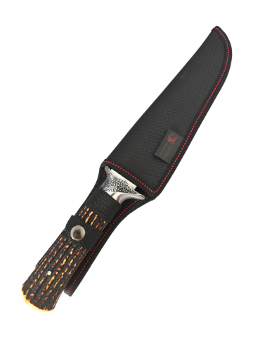 Cuțit de vânătoare și drumeție G52, lamă 18 cm, total 31 cm, grosime 3,5 mm, 285 g, mâner imitație corn, AVI-5004 [1]