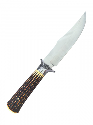 Camping, Outdoor & Bushcraft - Cuțit de vânătoare și drumeție G52, lamă 18 cm, total 31 cm, grosime 3,5 mm, 285 g, mâner imitație corn, AVI-5004