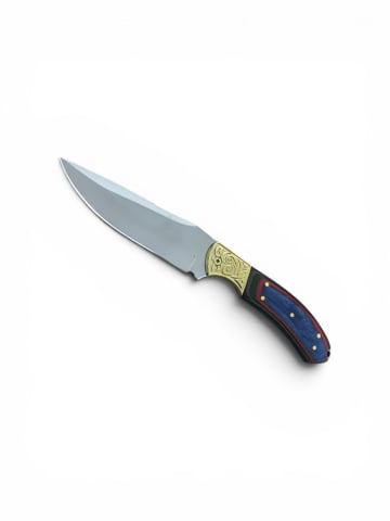 Camping, Outdoor & Bushcraft - Cuțit de vânătoare și drumeție premium, AVI®, lamă 11 cm, lungime totală 23.5 cm, grosime lamă 4 mm, 190 g, teacă piele, AVI-5181