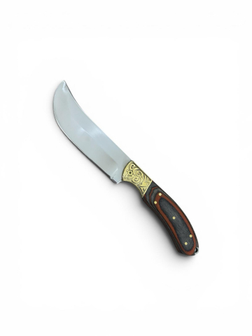 Camping, Outdoor & Bushcraft - Cuțit de vânătoare și drumeție premium, AVI®, lamă 12 cm, lungime totală 23.5 cm, grosime lamă 4 mm, 200 g, teacă piele, AVI-5180
